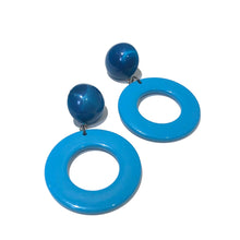 Load image into Gallery viewer, Peacock Candy Donut Drop Earrings