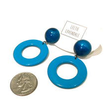Load image into Gallery viewer, Peacock Candy Donut Drop Earrings