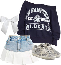 Load image into Gallery viewer, New Hampshire Wildcats Off the Shoulder Sweatshirt