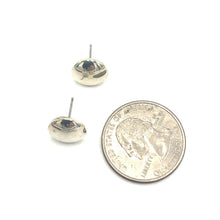 Load image into Gallery viewer, Silver Small Retro Button Stud Earrings