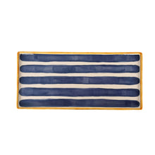 Load image into Gallery viewer, Striped Low Profile Tray in Blue &amp; Yellow