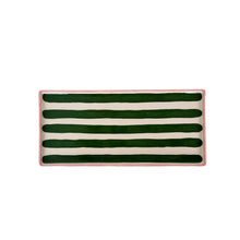 Load image into Gallery viewer, Striped Low Profile Tray in Pink &amp; Green