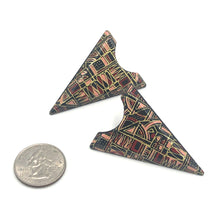 Load image into Gallery viewer, Graphic Etched Pyramid Stud Earrings