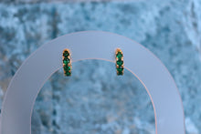 Load image into Gallery viewer, The Kate Green Gem Hoops