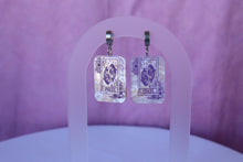 Load image into Gallery viewer, Purple Marble Zodiac Earrings