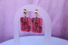 Load image into Gallery viewer, Pink Marble Zodiac Earrings