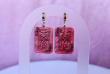Load image into Gallery viewer, Pink Marble Zodiac Earrings