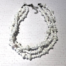 Load image into Gallery viewer, White Scalloped Beaded Morgan Necklace