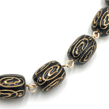 Load image into Gallery viewer, Black &amp; Gold Etched Amelia Necklace
