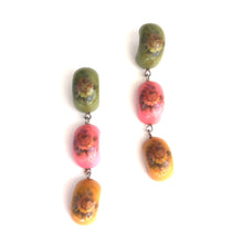 Load image into Gallery viewer, Secret Garden Floral Tri Dot Drop Earrings