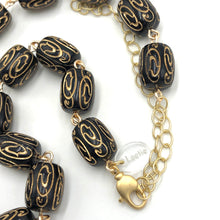 Load image into Gallery viewer, Black &amp; Gold Etched Amelia Necklace