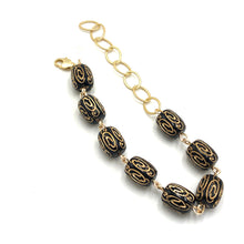 Load image into Gallery viewer, Black &amp; Gold Etched Betsy Bracelet