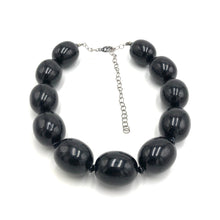 Load image into Gallery viewer, Black Chunk Oval-Bead Marco Necklace