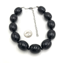 Load image into Gallery viewer, Black Chunk Oval-Bead Marco Necklace
