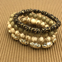 Load image into Gallery viewer, Shaded Bronze Stack and Stretch Bracelets Set