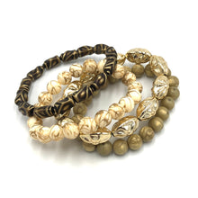 Load image into Gallery viewer, Shaded Bronze Stack and Stretch Bracelets Set