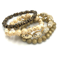 Load image into Gallery viewer, Shaded Bronze Stack and Stretch Bracelets Set