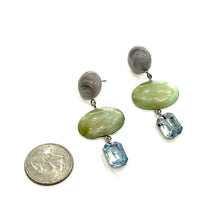 Load image into Gallery viewer, Pearl light sapphire &amp; Marbled Grey Trinket Earrings