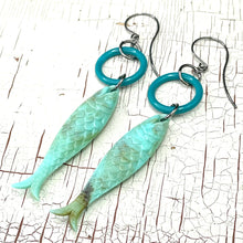 Load image into Gallery viewer, Turquoise &amp; Teal Fish A Lure-Ing Earrings