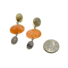 Load image into Gallery viewer, Marbled Marmalade &amp; Sage Aurora Trinket Earrings