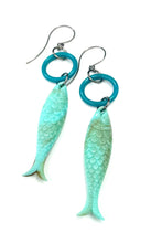 Load image into Gallery viewer, Turquoise &amp; Teal Fish A Lure-Ing Earrings
