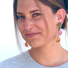 Load image into Gallery viewer, Secret Garden Floral Tri Dot Drop Earrings