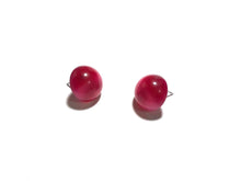 Load image into Gallery viewer, Cranberry Pink Moonglow Retro Button Stud Earrings
