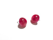 Load image into Gallery viewer, Cranberry Pink Moonglow Retro Button Stud Earrings