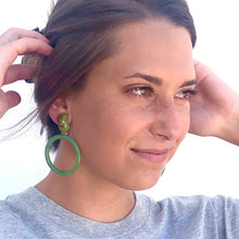 Load image into Gallery viewer, Olive &amp; Sage Flower Garden Donut Drop Earrings
