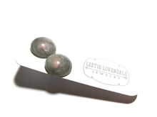 Load image into Gallery viewer, Grey Aurora Borealis Marbled Retro Button Stud Earrings