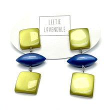 Load image into Gallery viewer, Olive &amp; Sapphire Moonglow Cubed Statement Earrings