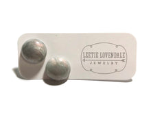 Load image into Gallery viewer, Grey Aurora Borealis Marbled Retro Button Stud Earrings