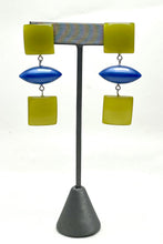 Load image into Gallery viewer, Olive &amp; Sapphire Moonglow Cubed Statement Earrings
