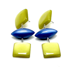 Load image into Gallery viewer, Olive &amp; Sapphire Moonglow Cubed Statement Earrings
