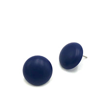 Load image into Gallery viewer, Navy Blue Matte Retro Button Stud Earrings