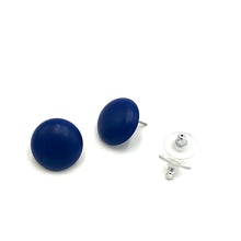 Load image into Gallery viewer, Navy Blue Matte Retro Button Stud Earrings