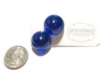 Load image into Gallery viewer, Aqua Blue Large Gumdrop Stud Earrings