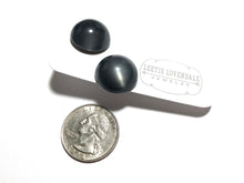 Load image into Gallery viewer, Charcoal Grey Moonglow Retro Button Stud Earrings