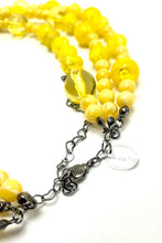 Load image into Gallery viewer, Lemon Yellow Crackle Mix Beaded Morgan Necklace *
