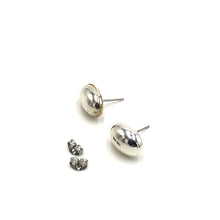 Load image into Gallery viewer, Silver Petite Oval Stud Earrings