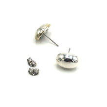 Load image into Gallery viewer, Silver Petite Oval Stud Earrings