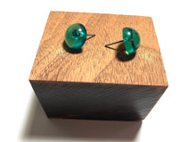 Load image into Gallery viewer, Emerald Green Transparent Retro Button Stud Earrings