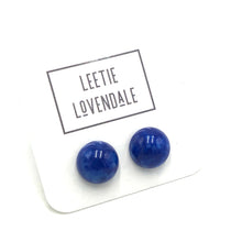 Load image into Gallery viewer, Navy Blue Matte Retro Button Stud Earrings
