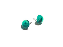 Load image into Gallery viewer, Emerald Green Transparent Retro Button Stud Earrings
