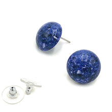Load image into Gallery viewer, Periwinkle Speckled Mosaic Retro Button Stud Earrings