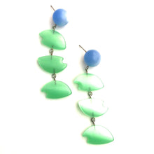 Load image into Gallery viewer, Blue &amp; Mint Mid Mod Moonglow Statement Earrings *