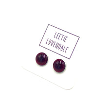 Load image into Gallery viewer, Dark Garnet Retro Button Stud Earrings