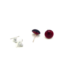 Load image into Gallery viewer, Dark Garnet Retro Button Stud Earrings