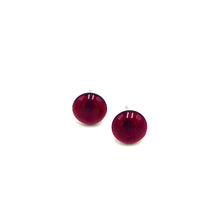 Load image into Gallery viewer, Dark Garnet Retro Button Stud Earrings