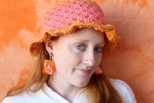 Load image into Gallery viewer, Neon Orange Zodiac Earrings